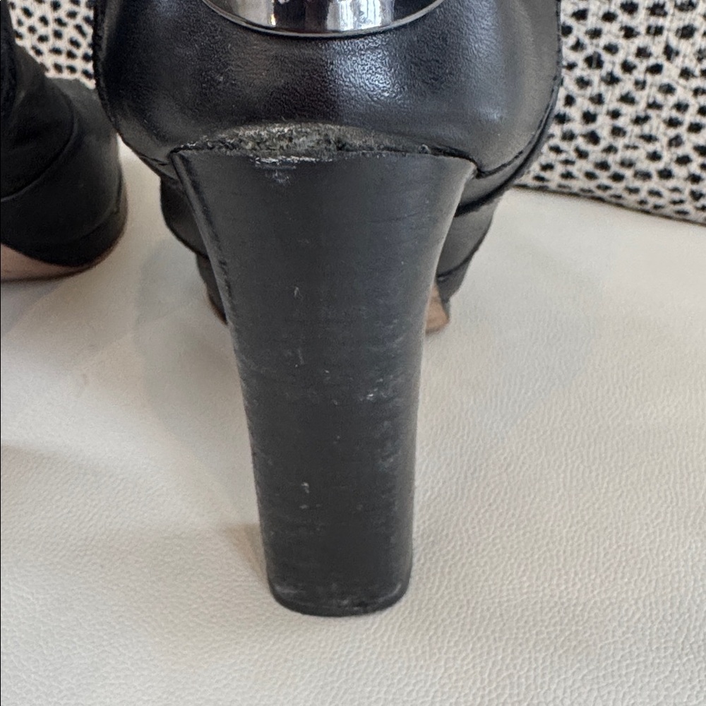Coach Angelina Black Leather Heeled Boots - Picture 8 of 13